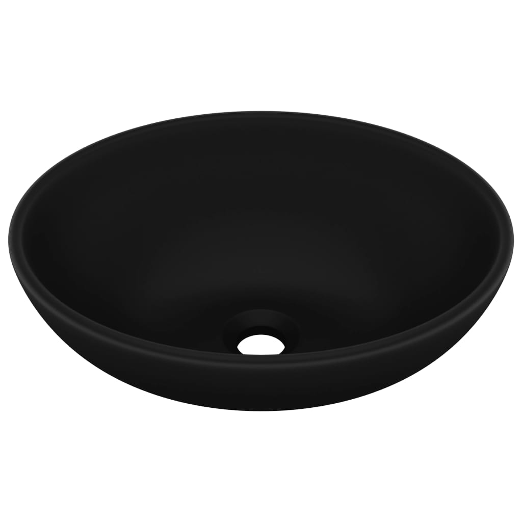 vidaXL Luxusné oválne umývadlo matné čierne 40x33 cm keramické
