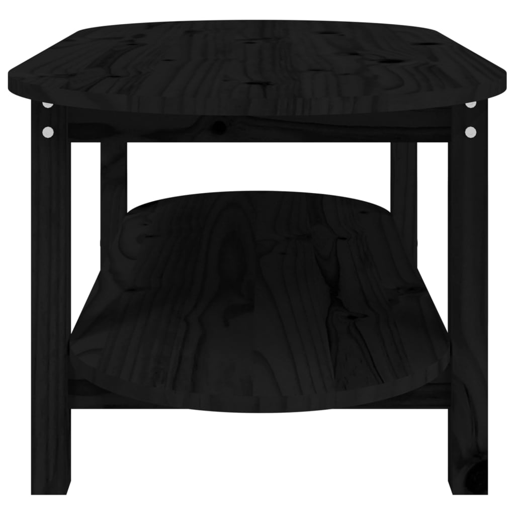 vidaXL Konferenčný stolík čierny 110x55x45 cm borovicový masív
