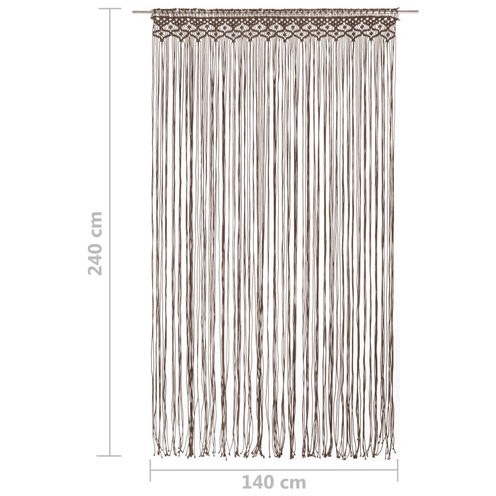 vidaXL Záclona macrame sivo-hnedá 140x240 cm bavlna