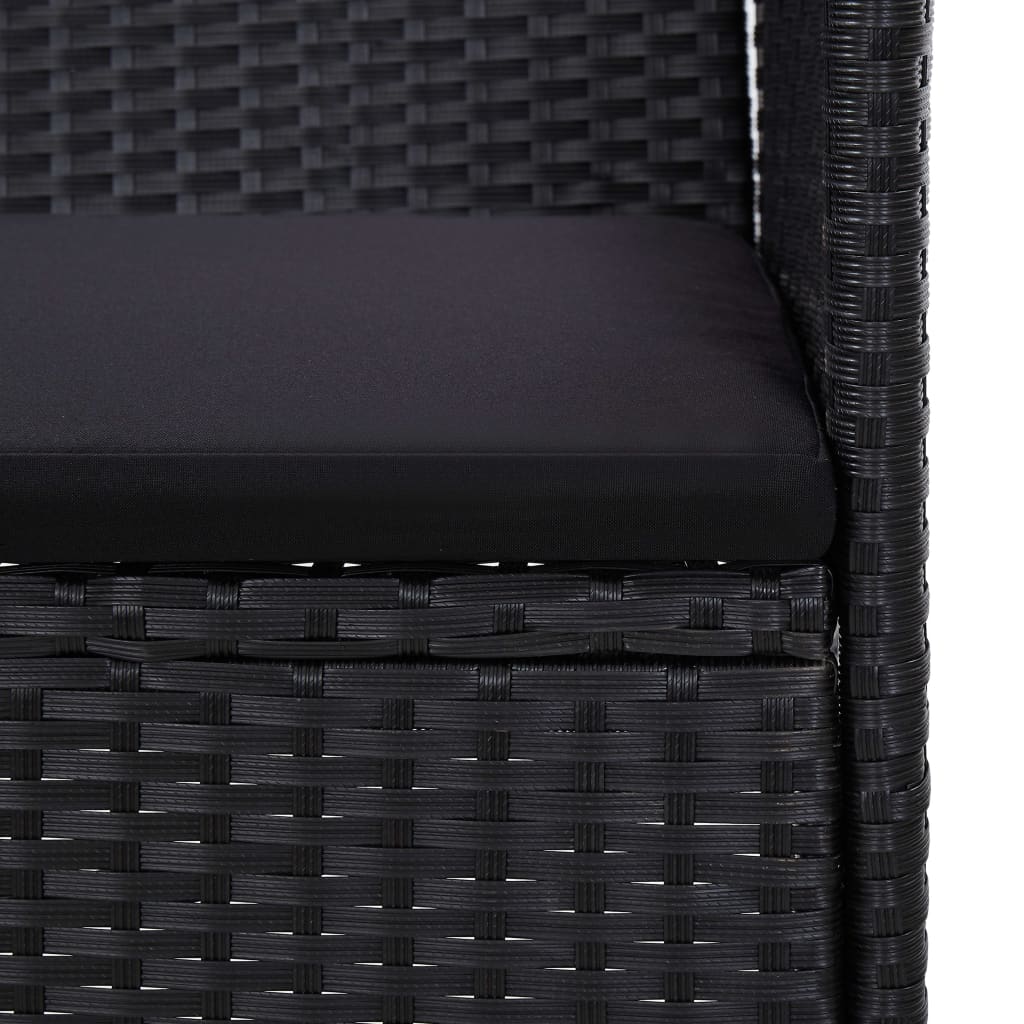 vidaXL 4-dielna záhradná sedacia súprava polyratanová čierna