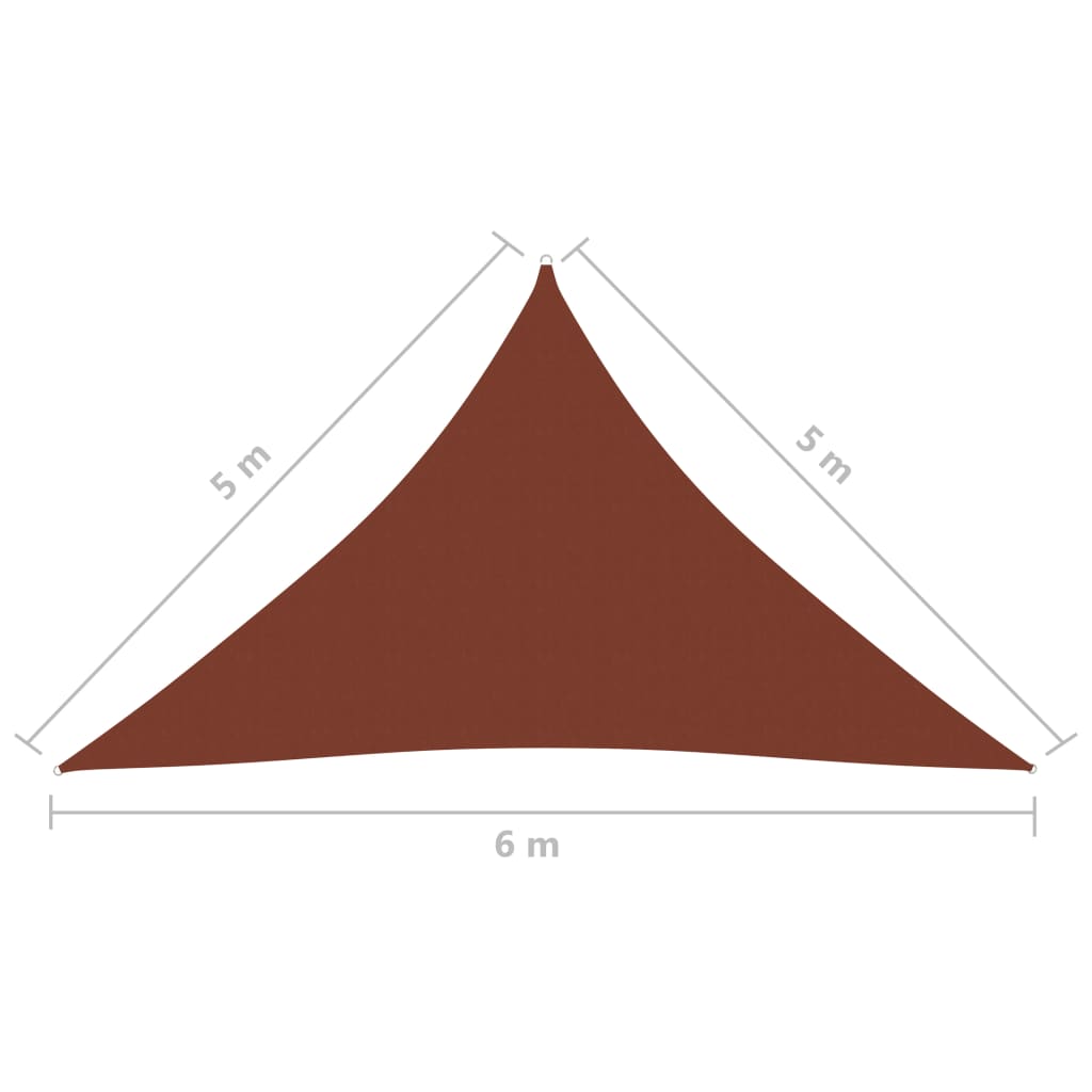 vidaXL Tieniaca plachta oxfordská látka trojuholníková 5x5x6 m tehlová