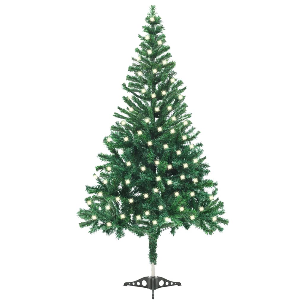 vidaXL Umelý vianočný stromček s LED a podstavcom 120 cm 230 vetvičiek