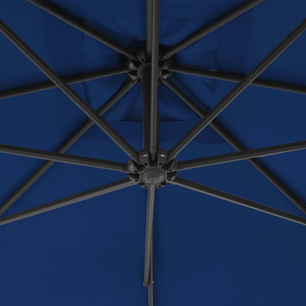vidaXL Závesný slnečník s oceľovou tyčou 300 cm azúrovo-modrý