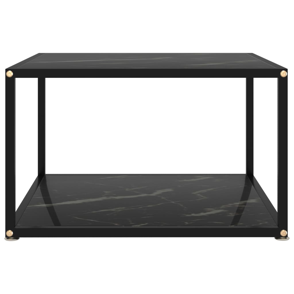 vidaXL Konferenčný stolík, čierny 60x60x35 cm, tvrdené sklo