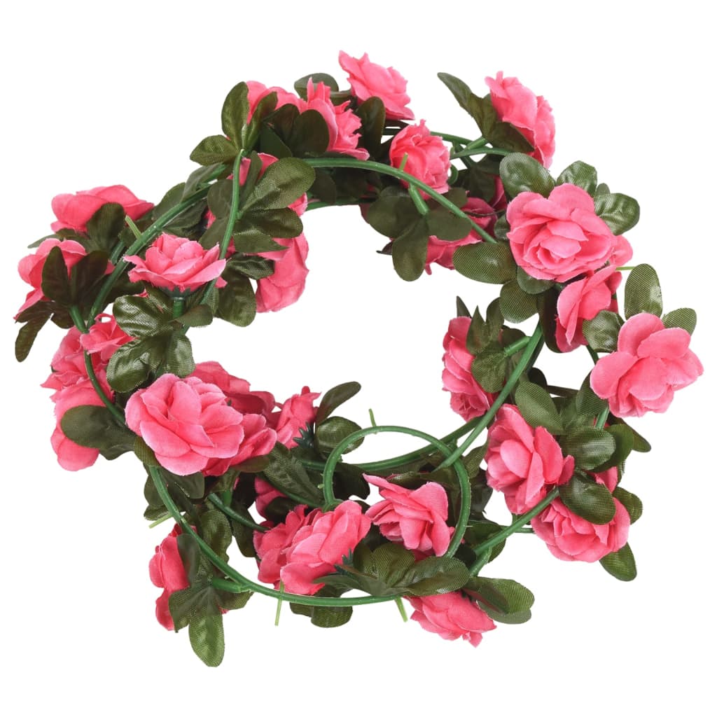 vidaXL Umelé kvetinové girlandy 6 ks červeno-ružová 240 cm