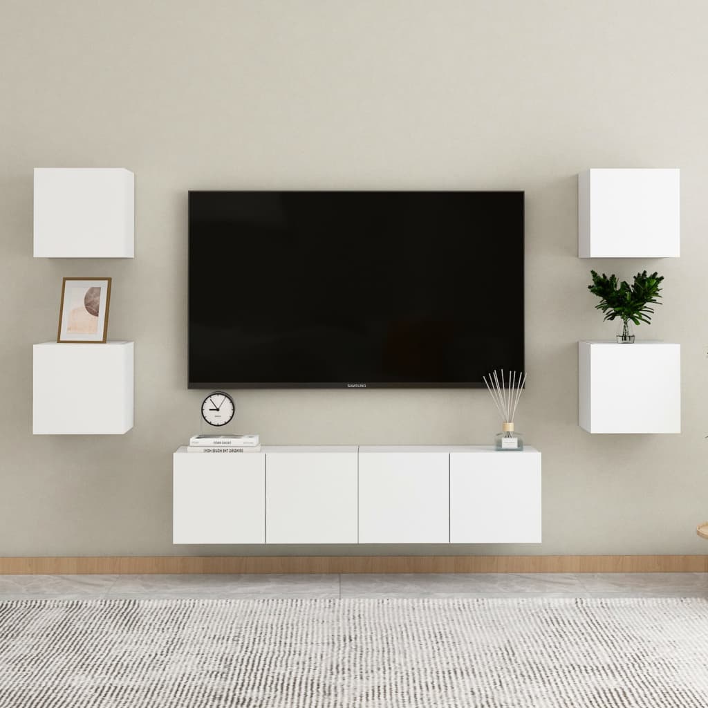 vidaXL Nástenná TV skrinka biela 30,5x30x30 cm