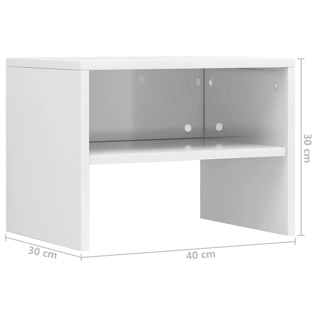vidaXL Nočný stolík biely 40x30x30 cm drevotrieska vysokoleský