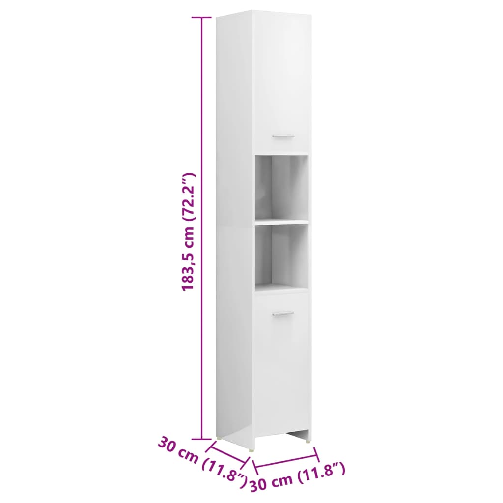 vidaXL 4-dielna súprava kúpeľňového nábytku vysokolesklá biela