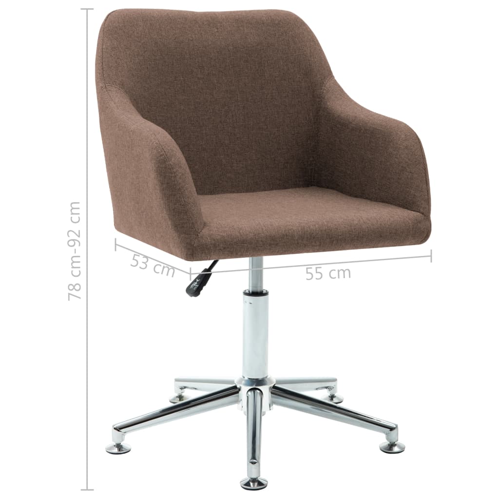 vidaXL Otočné jedálenské stoličky 6 ks, hnedé, látka