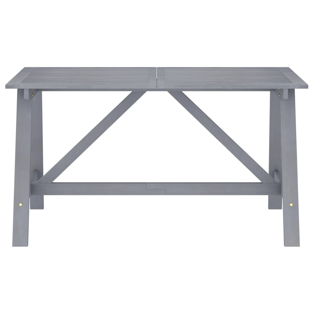 vidaXL Záhradný jedálenský stôl sivý 140x70x73,5 cm masívne akáciové drevo