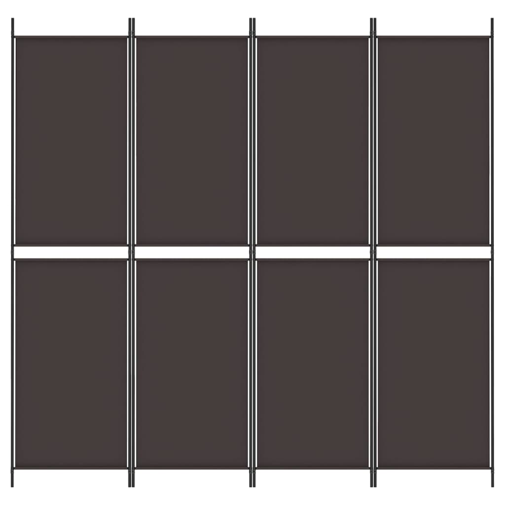 vidaXL 4-panelový paraván hnedý 200x200 cm látkový