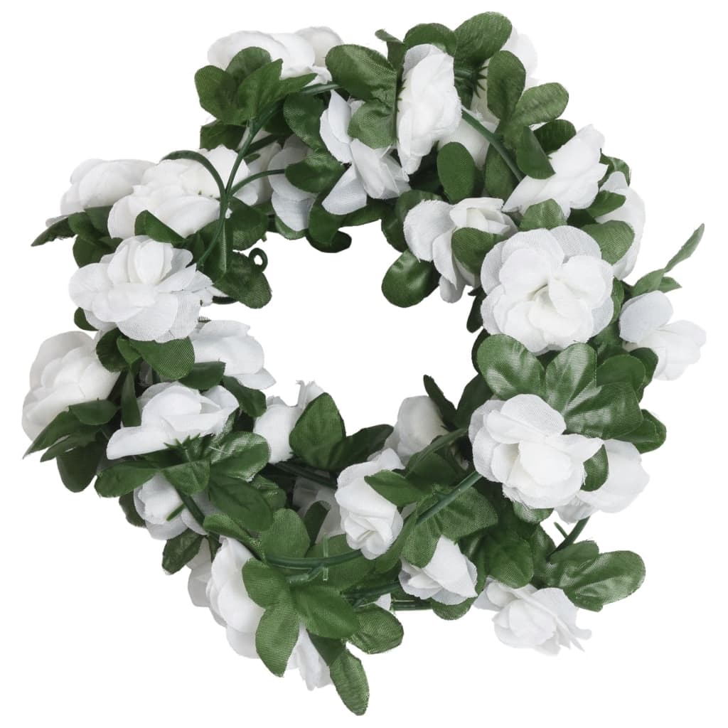 vidaXL Umelé kvetinové girlandy 6 ks jarné biele 250 cm