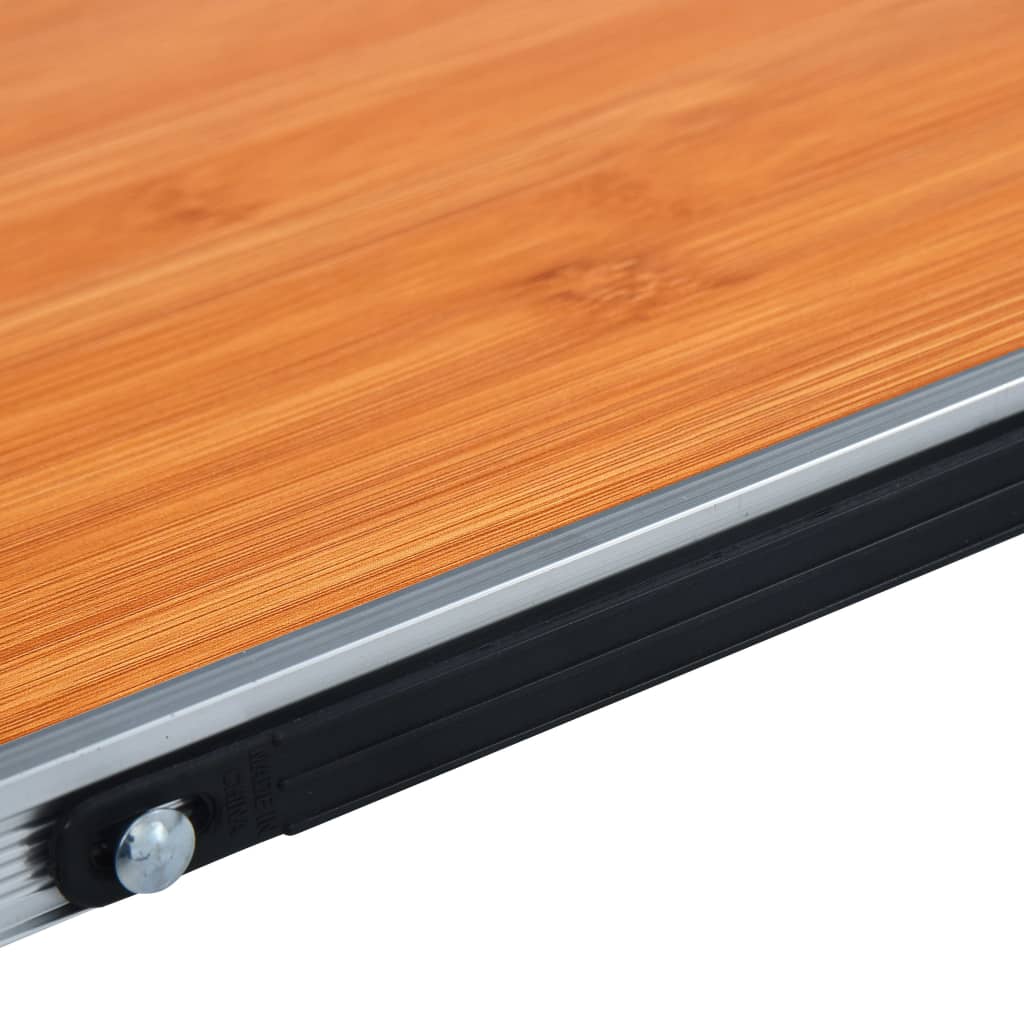 vidaXL Skladací kempingový stôl hnedý 60x40 cm hliníkový