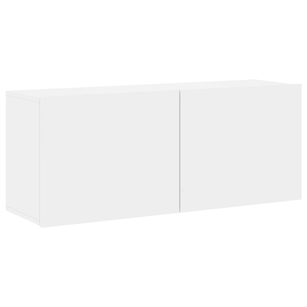 vidaXL 4-dielne TV nástenné skrinky biele kompozitné drevo