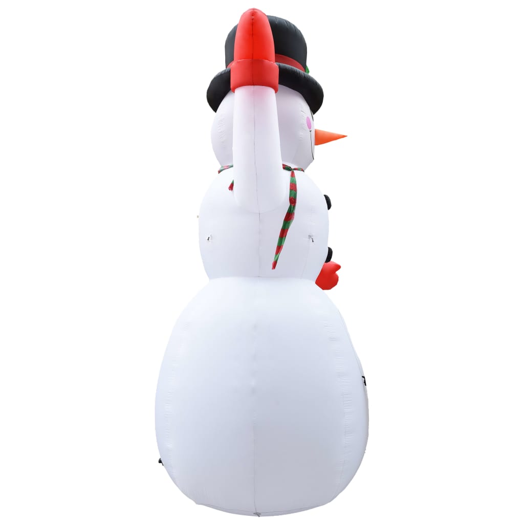 vidaXL Nafukovací vianočný snehuliak s LED, IP44, 600 cm, XXL