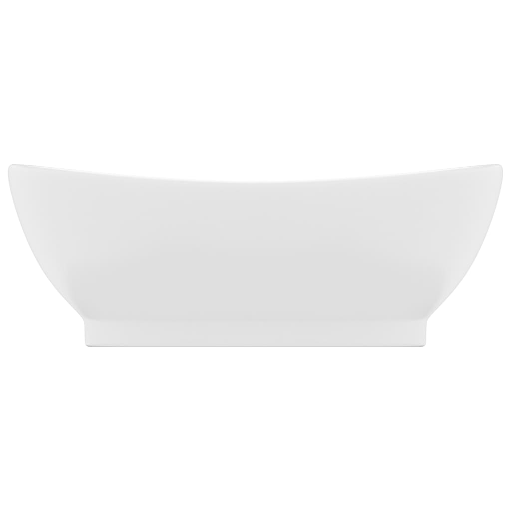 vidaXL Luxusné umývadlo, prepad, matné biele 58,5x39 cm, keramika
