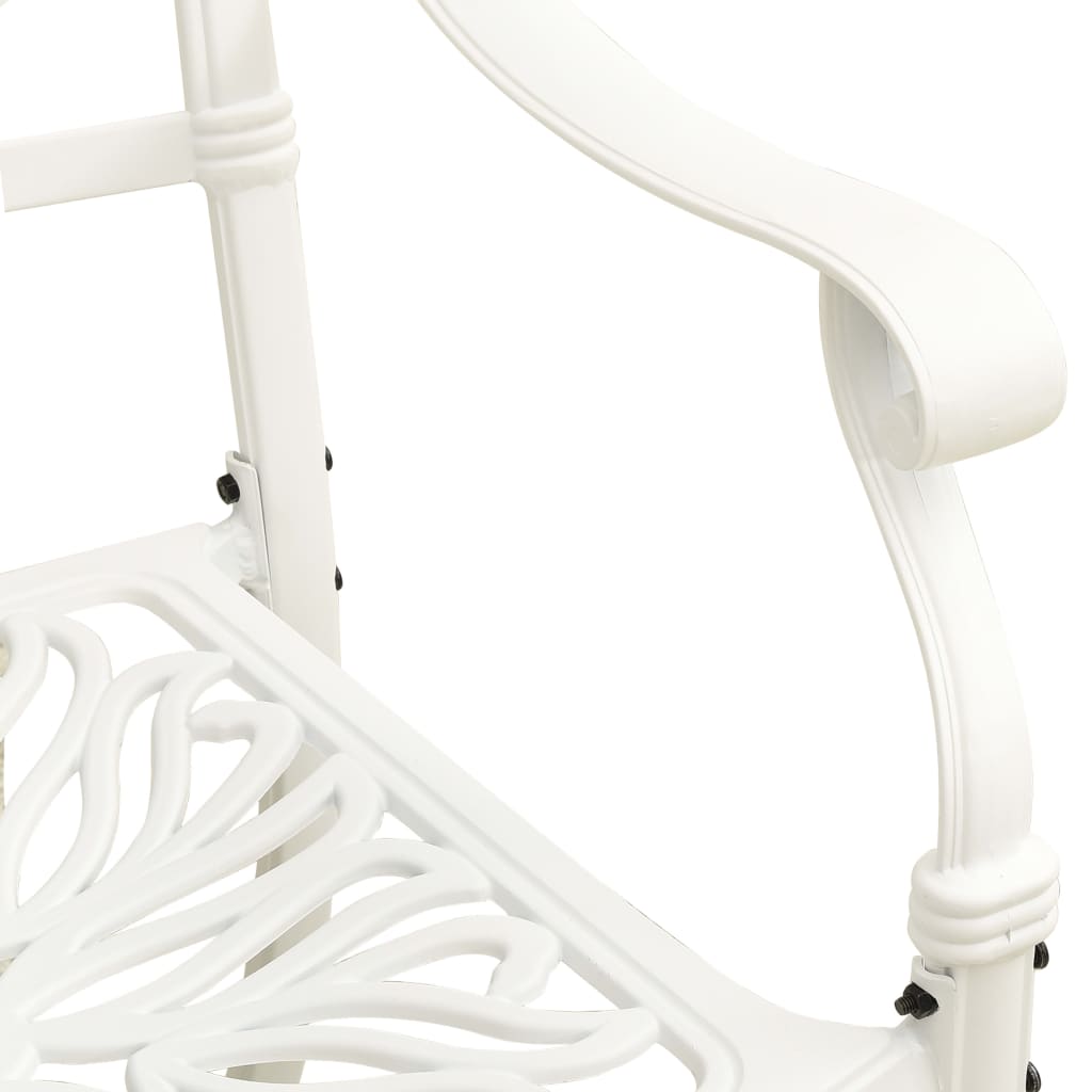 vidaXL Záhradné stoličky 2 ks odlievaný hliník biele