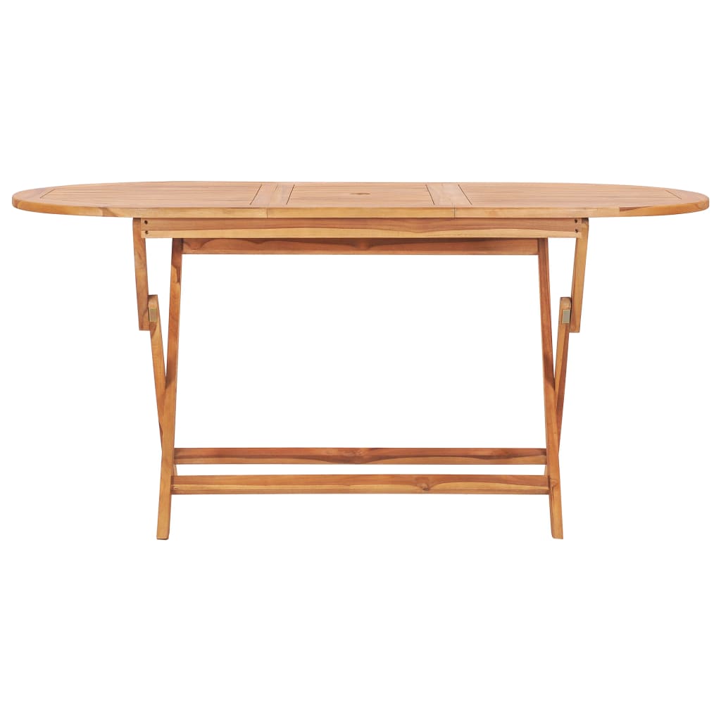 vidaXL Skladací záhradný stôl 160x80x75 cm, tíkový masív