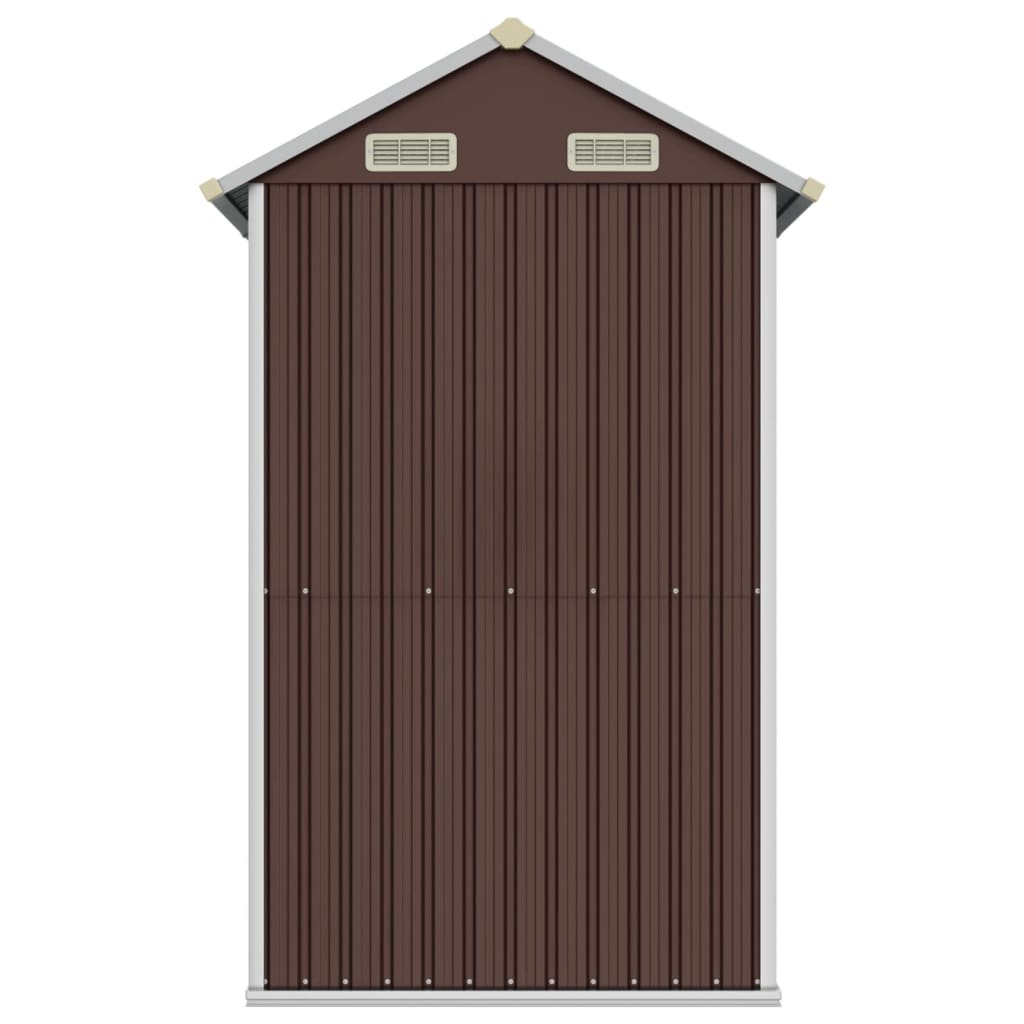 vidaXL Záhradná kôlňa hnedá 192x152,5x237 cm pozinkovaná oceľ
