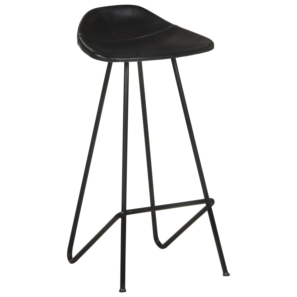 vidaXL Barové stoličky 4 ks čierne pravá koža