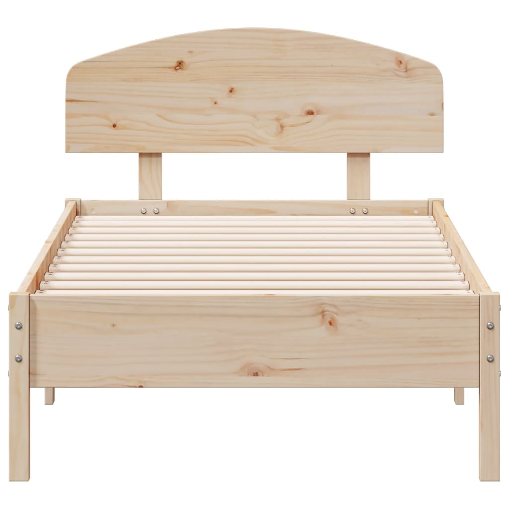 vidaXL Rám postele s čelom 90x190 cm masívne drevo