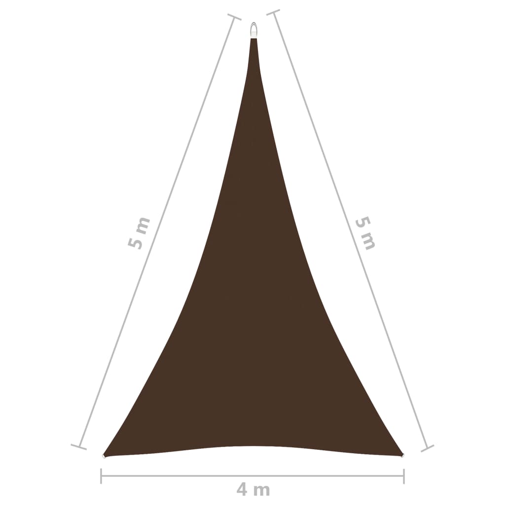 vidaXL Tieniaca plachta oxfordská látka trojuholníková 4x5x5 m hnedá