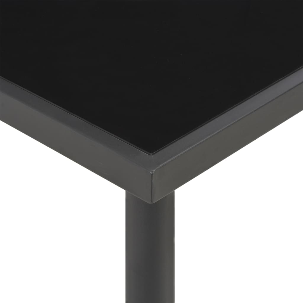 vidaXL Vonkajší jedálenský stôl antracitový 220x90x75 cm oceľ a sklo