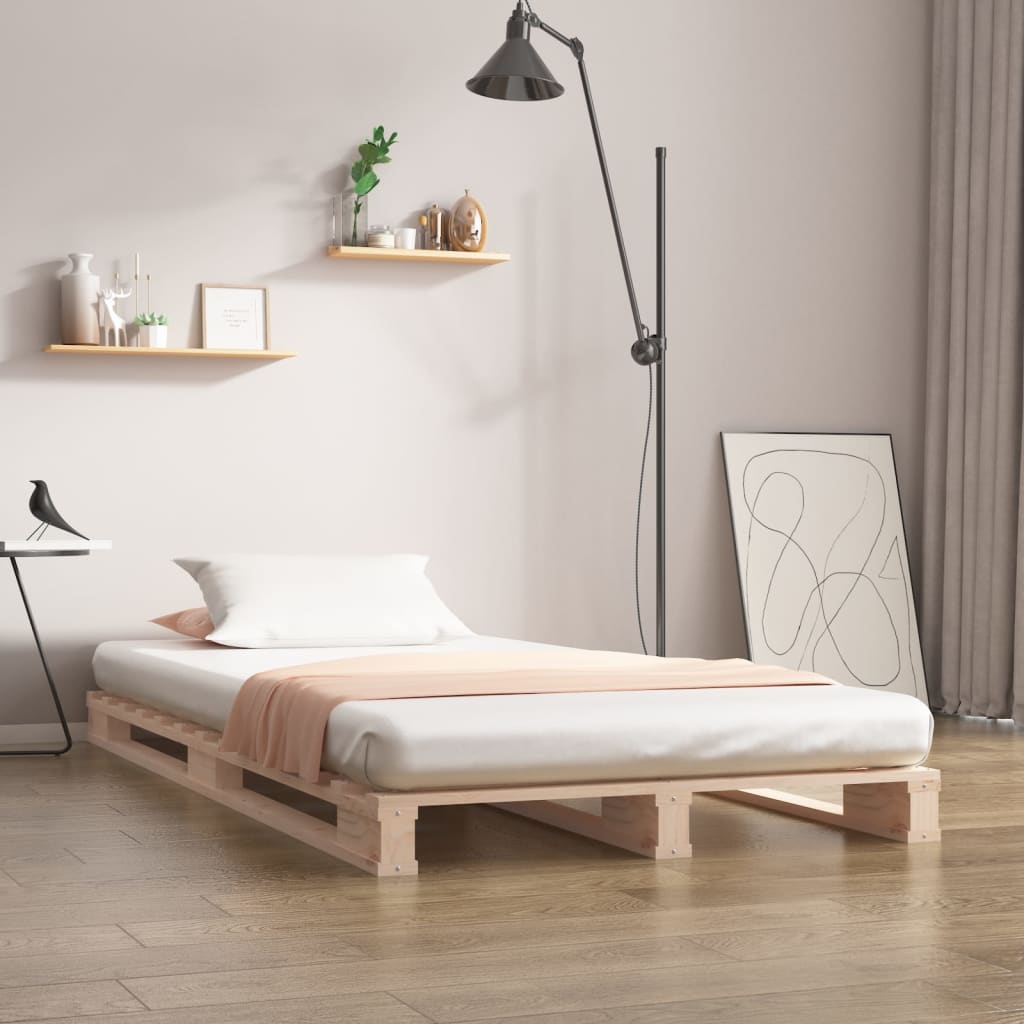 vidaXL Paletová posteľ 90x200 cm, borovicový masív