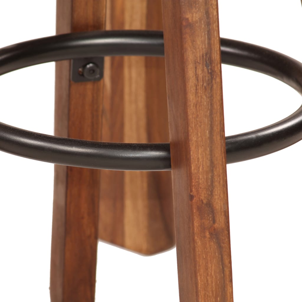 vidaXL 3-dielna barová súprava zo sheeshamového dreva a pravej kože