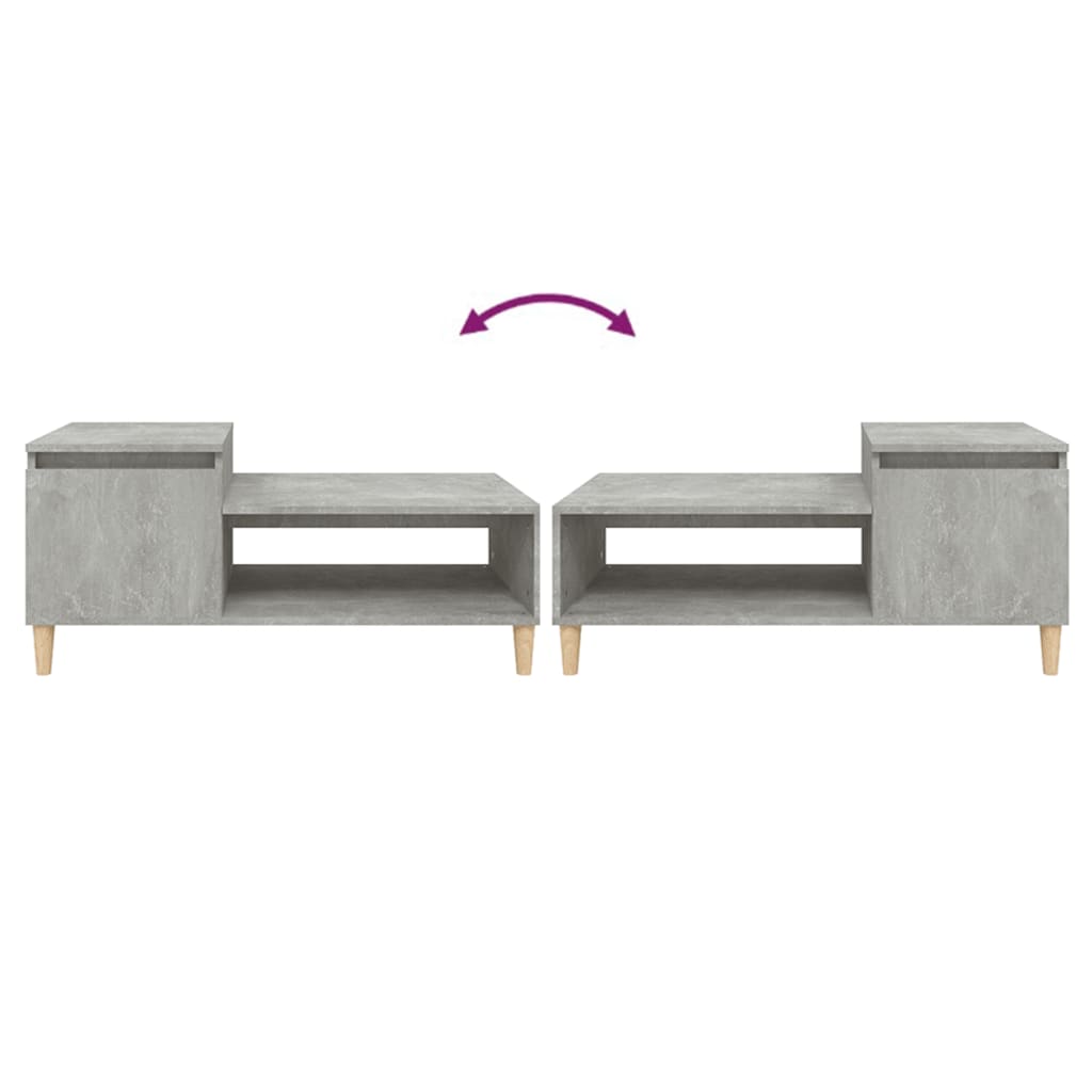 vidaXL Konferenčný stolík betónový sivý 100x50x45 cm spracované drevo