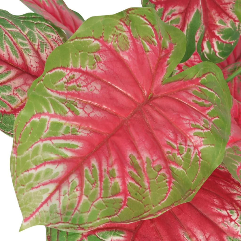 vidaXL Umelá rastlina, kaládium s kvetináčom 85 cm, zelená a červená