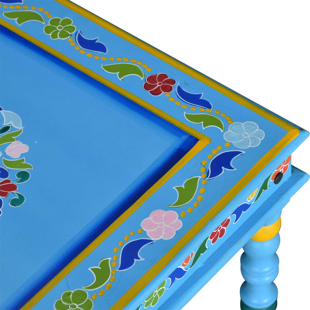 vidaXL Ručne maľovaný konferenčný stolík z mangového dreva, tyrkysový
