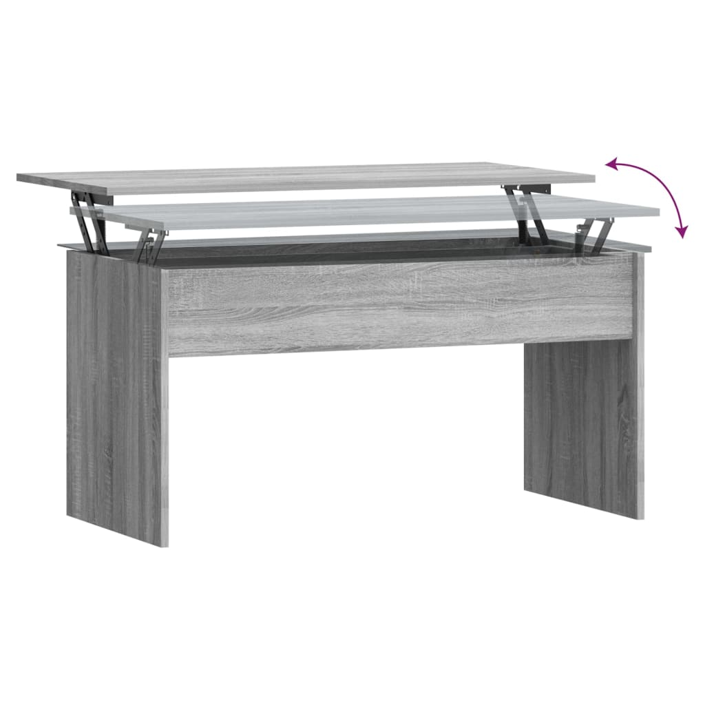 vidaXL Konferenčný stolík sivý sonoma 102x50,5x52,5cm spracované drevo