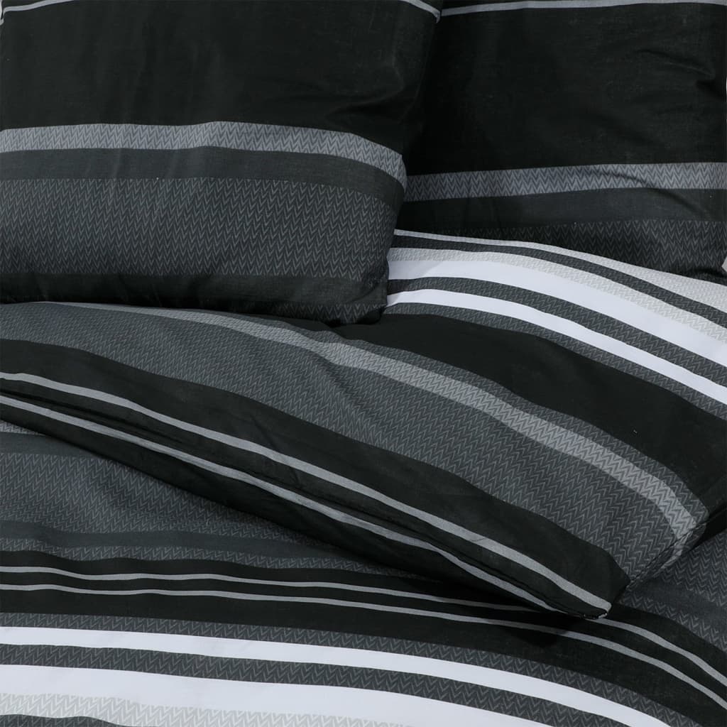 vidaXL Súprava obliečok čierno-biela 260x240 cm bavlna