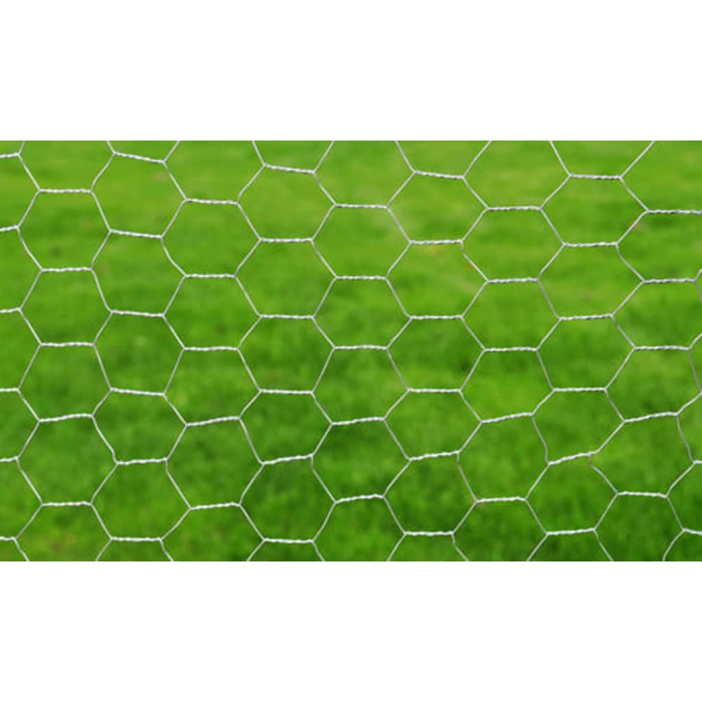 vidaXL Drôtený plot pozinkovaná oceľ šesťhranný 1x25 m strieborný