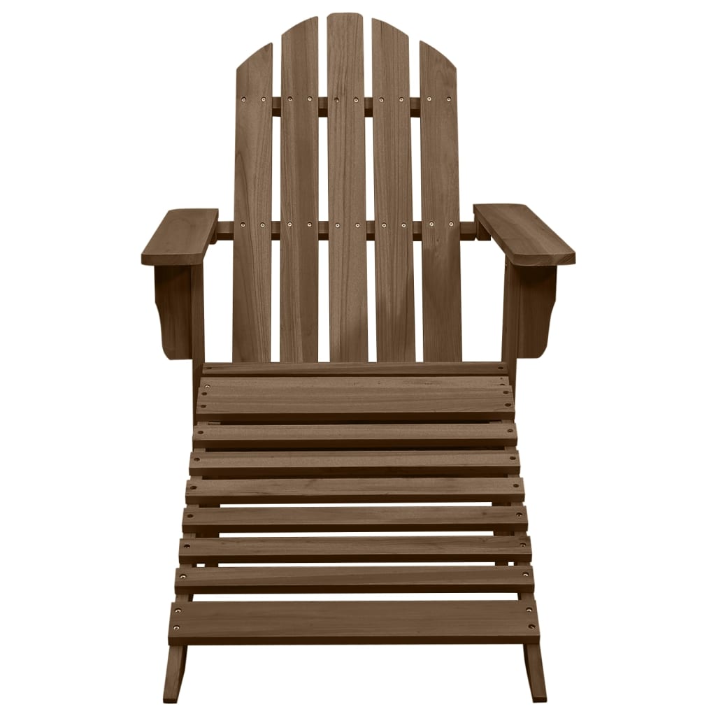 vidaXL Záhradná stolička s taburetkou hnedá drevená
