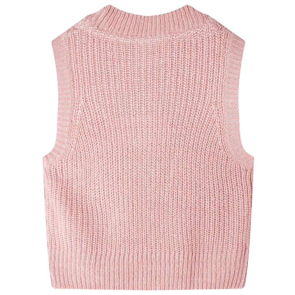 Detská svetrová vesta pletená svetlo ružová 92