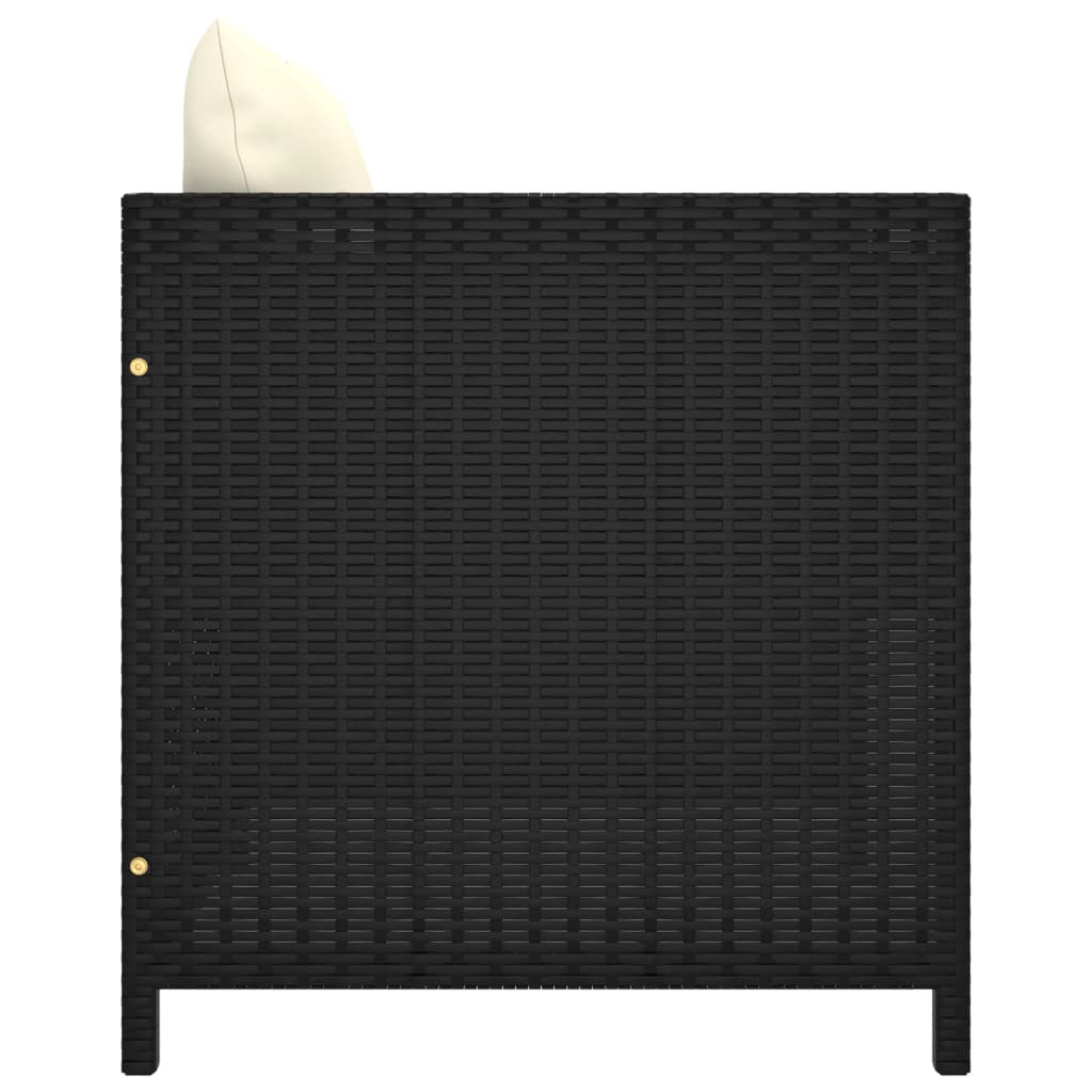 vidaXL 5-dielna záhradná sedacia súprava s podložkami čierna polyratan