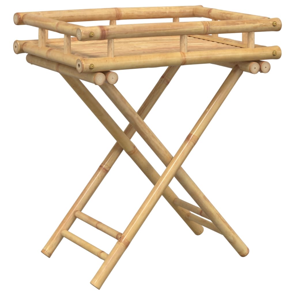 vidaXL Skladací stolík s podnosom 60x40x68 cm bambus