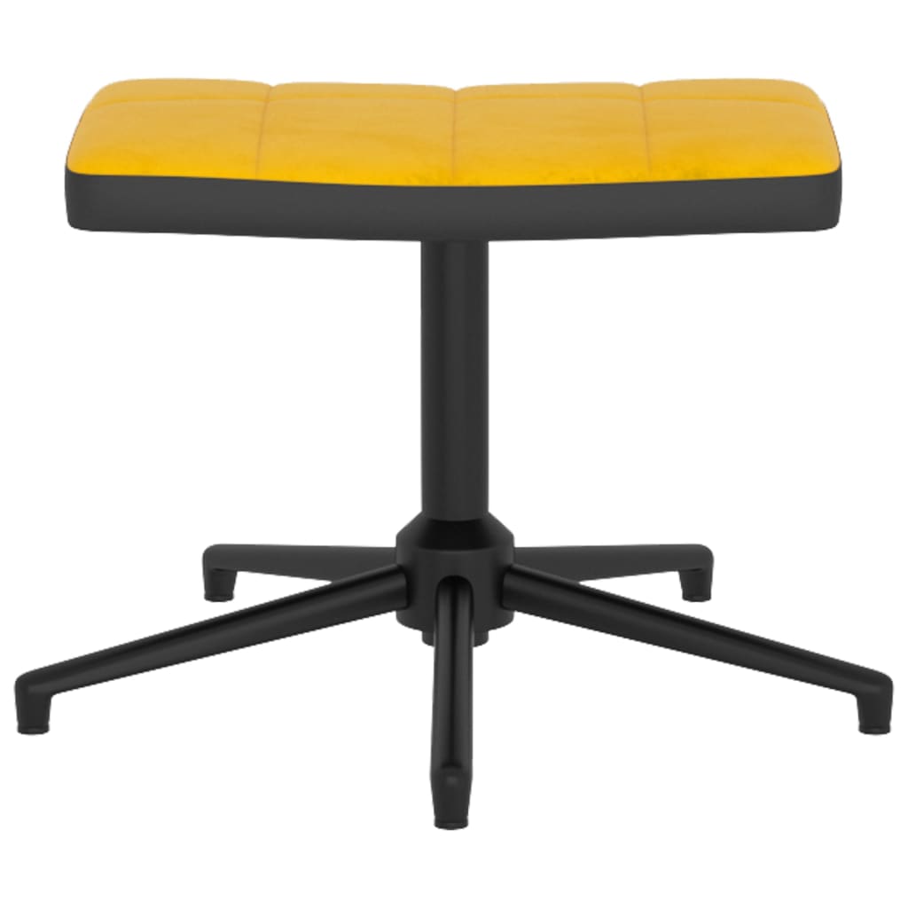 vidaXL Relaxačné kreslo s podnožkou horčicovo-žlté zamat a PVC