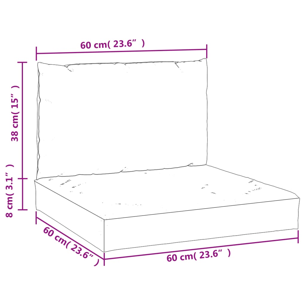 vidaXL Podložky na paletový nábytok 2 ks, krémové, oxfordská látka