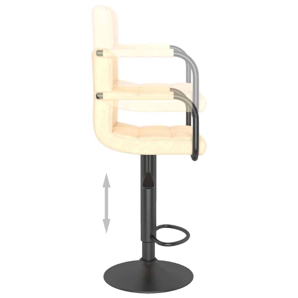 vidaXL Barové stoličky 2 ks krémové zamatové