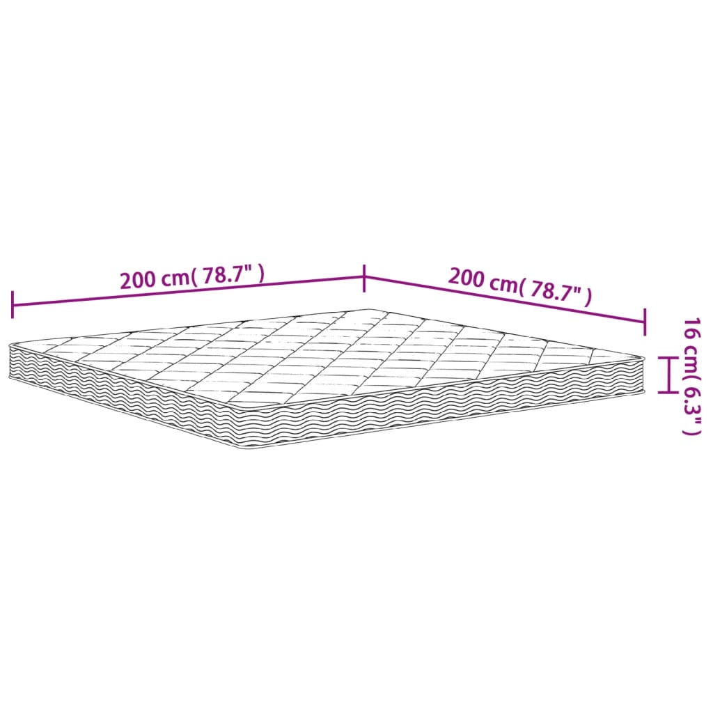 vidaXL Penový matrac stredne mäkký 200x200 cm