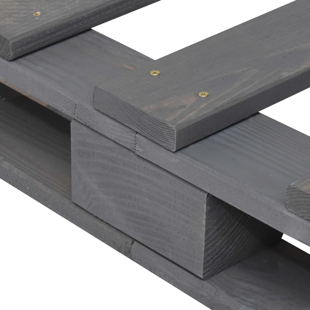 vidaXL Paletový posteľný rám sivý 100x200 cm masívne borovicové drevo