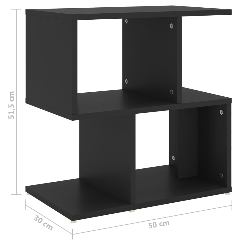 vidaXL Nočné stolíky 2 ks, čierne 50x30x51,5 cm, kompozitné drevo