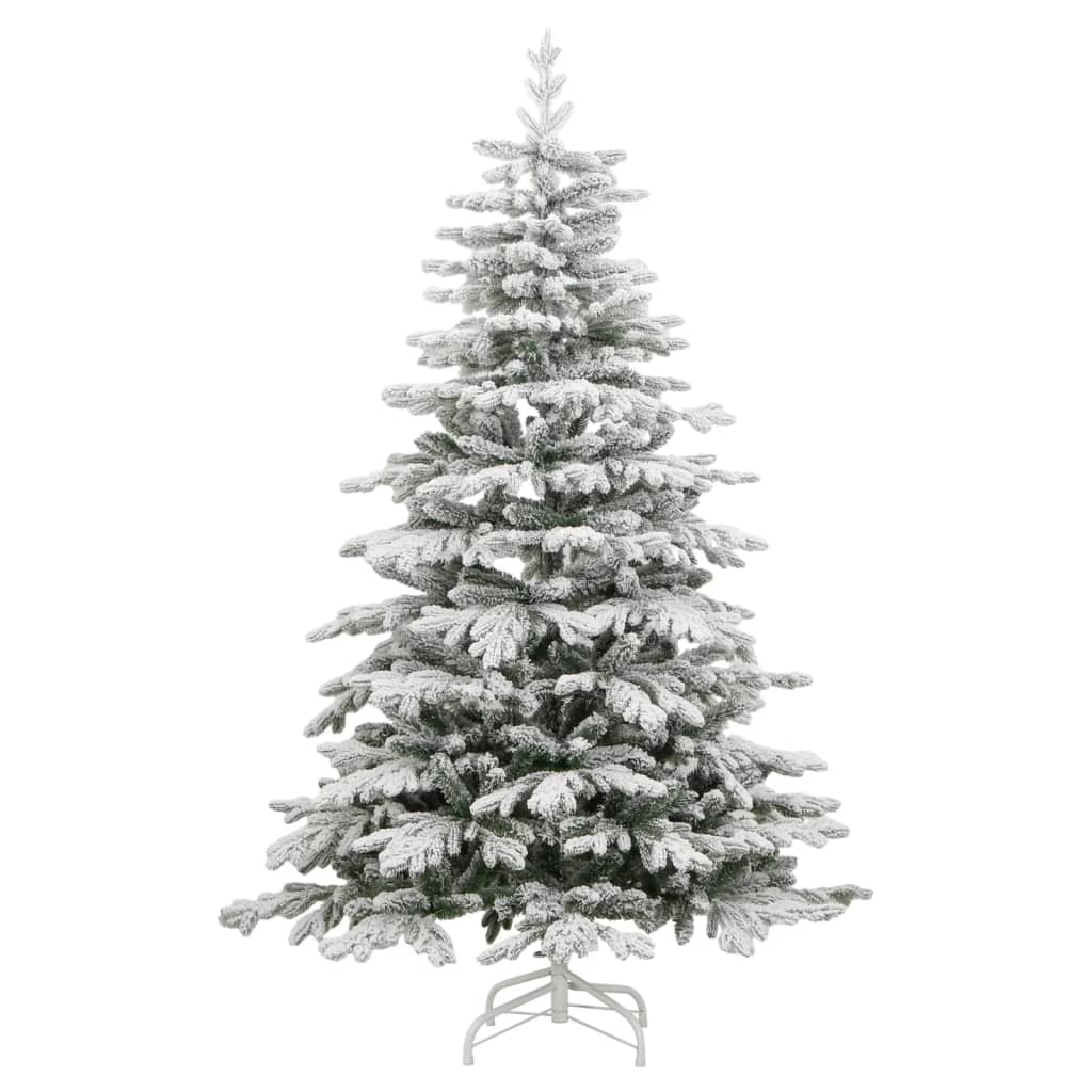 vidaXL Umelý výklopný vianočný stromček 300 LED a snehové vločky 180cm