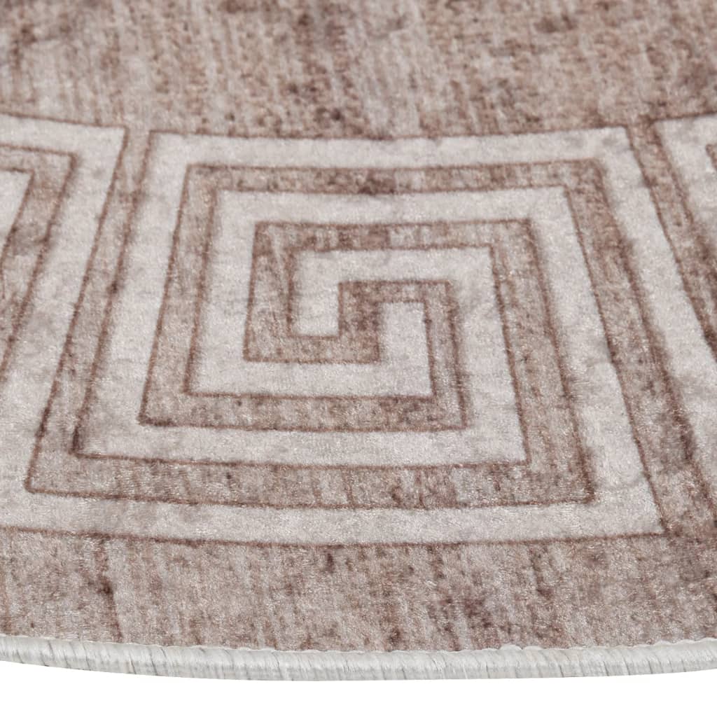vidaXL Prateľný koberec 120 cm béžový protišmykový