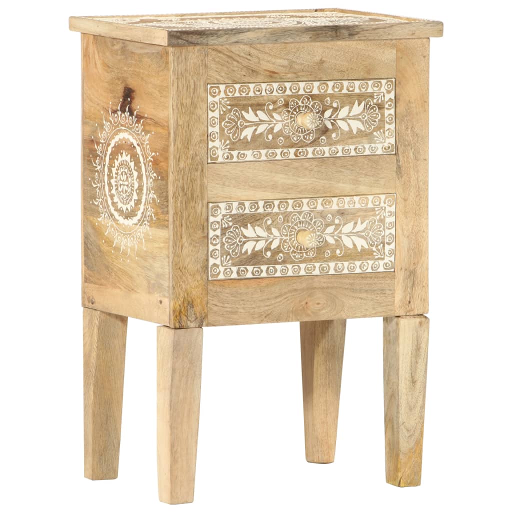 vidaXL Ručne maľovaný nočný stolík 40x30x60 cm masívne mangovníkové drevo