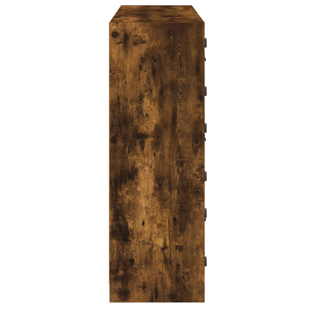 vidaXL Knižnica s dvierkami dymový dub 136x37x109 cm kompozitné drevo