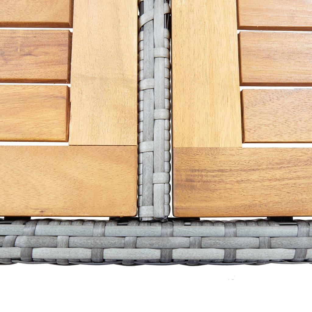vidaXL 9-dielna vonkajšia barová súprava sivá polyratan a akáciové drevo